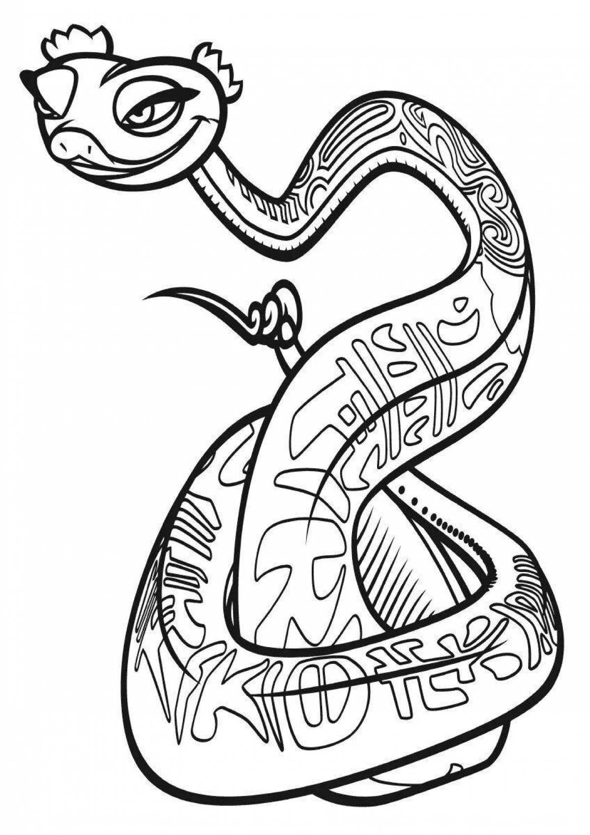 Adorable viper coloring page