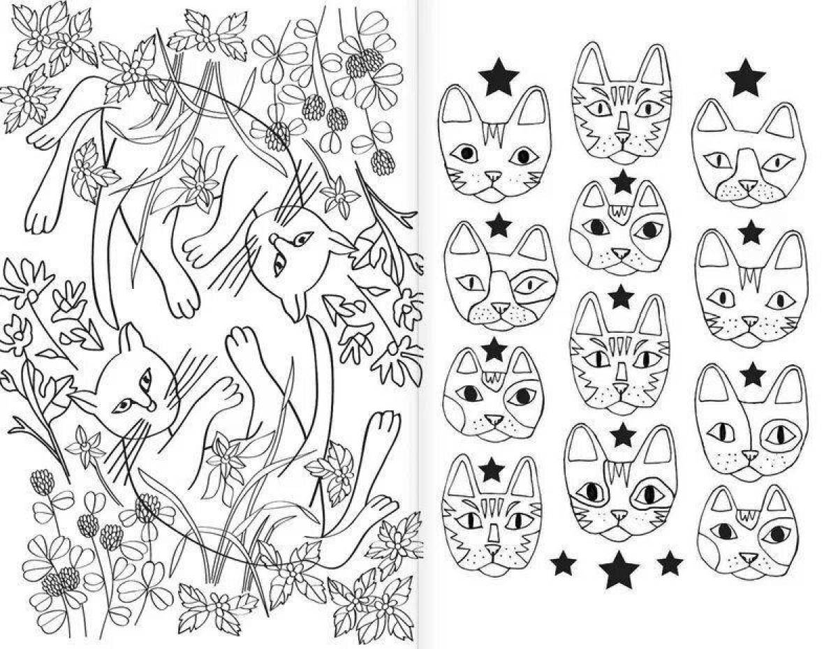 Colourful Cat Antistress Therapy Coloring Book