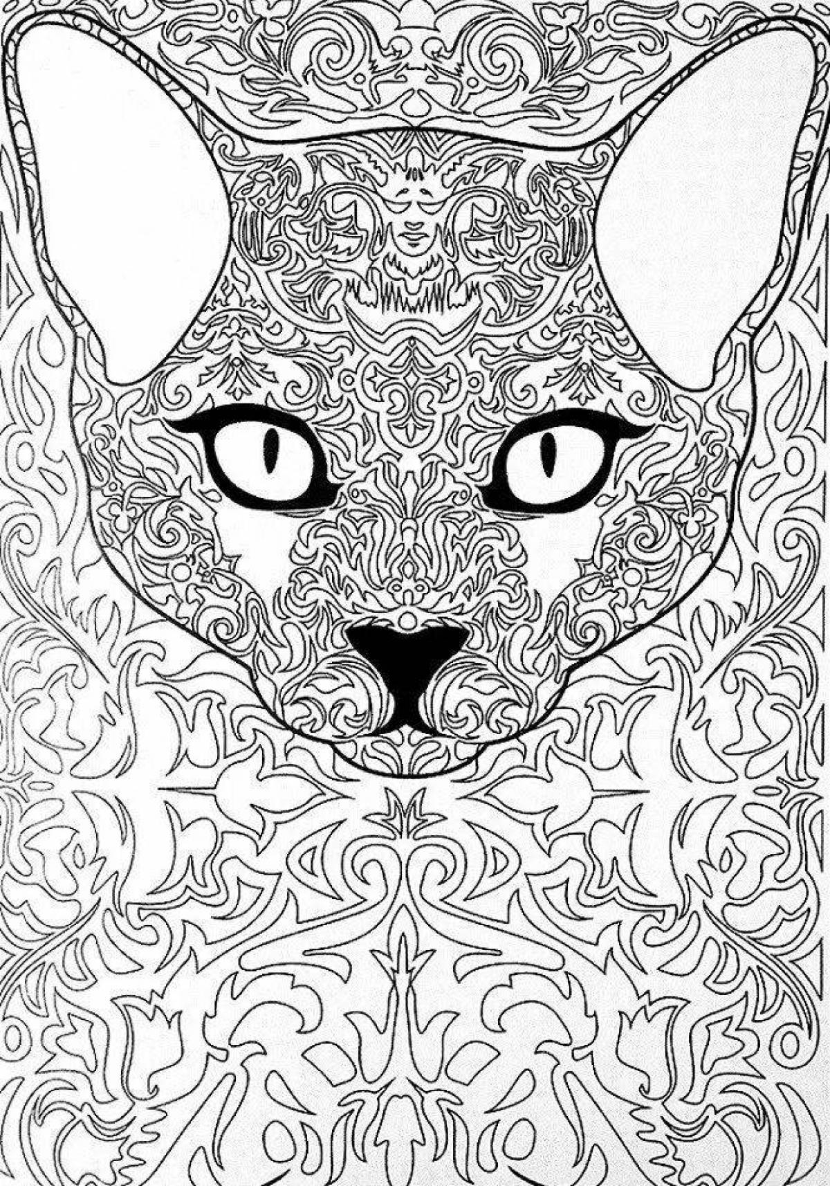 Joyous cat therapy antistress coloring book