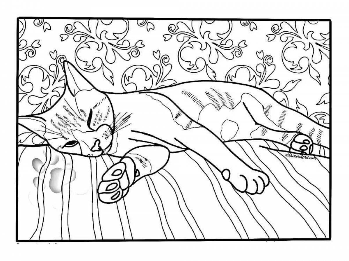 Blissful cat therapy antistress coloring book
