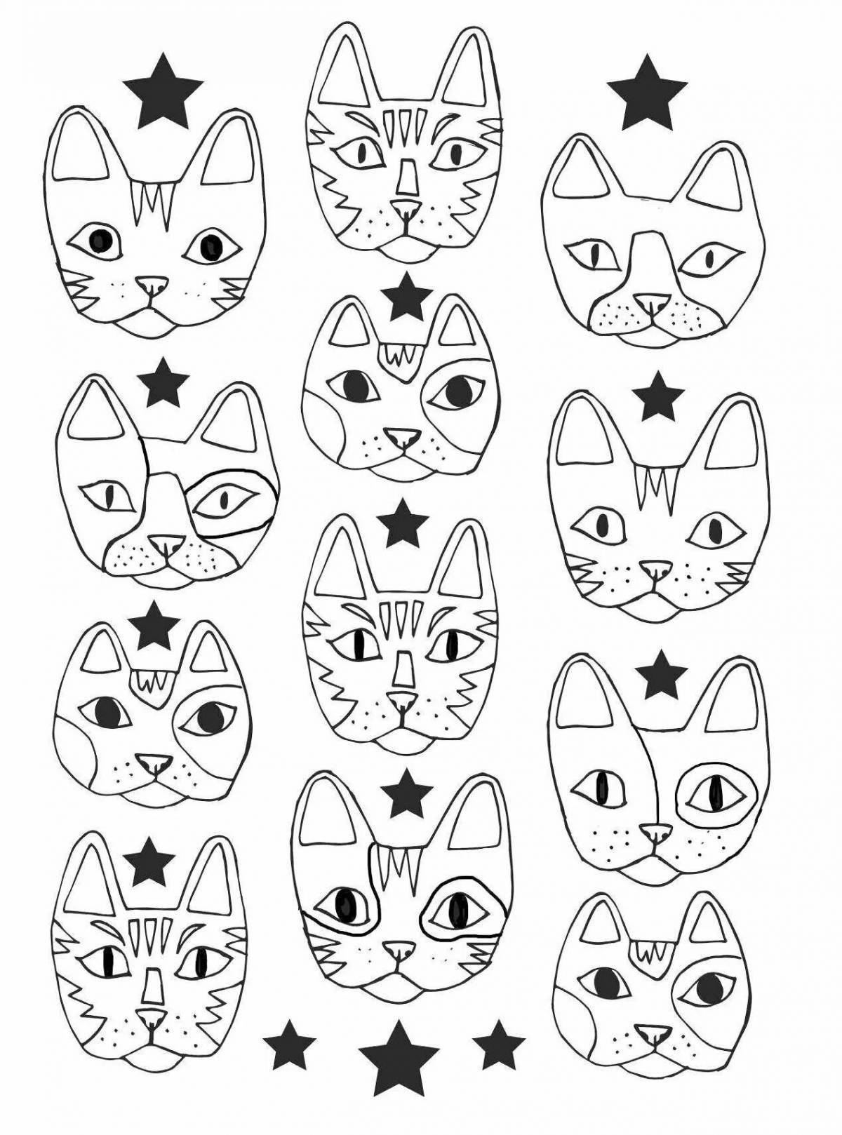 Coloring magical cat therapy antistress