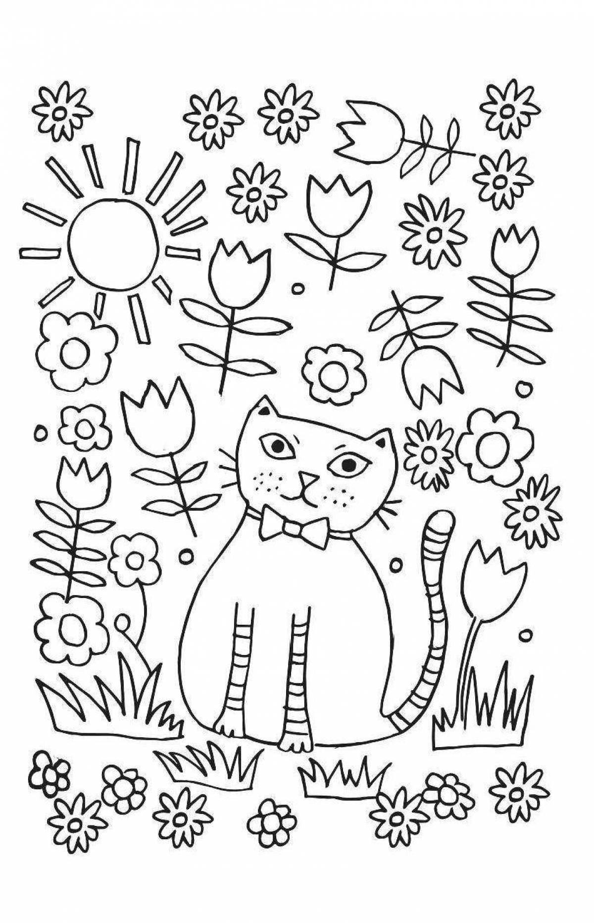 Great anti-stress cat therapy coloring book