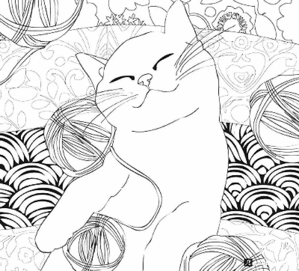 Great cat therapy antistress coloring book