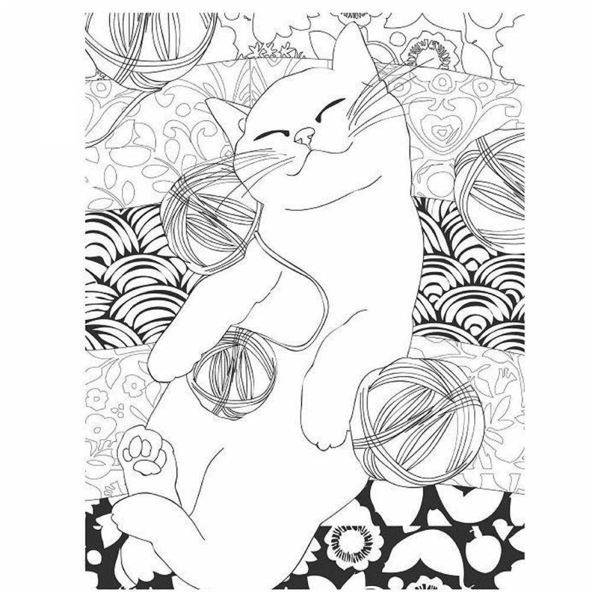 Coloring sparkling cat therapy antistress