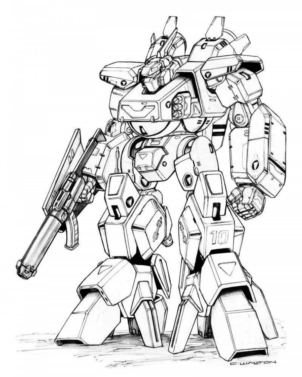 Colorful robot titan coloring page