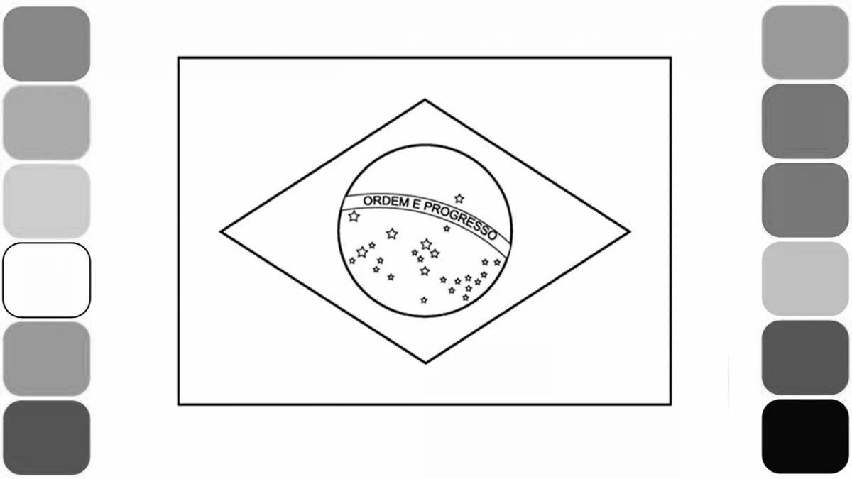 Brazil flag coloring page