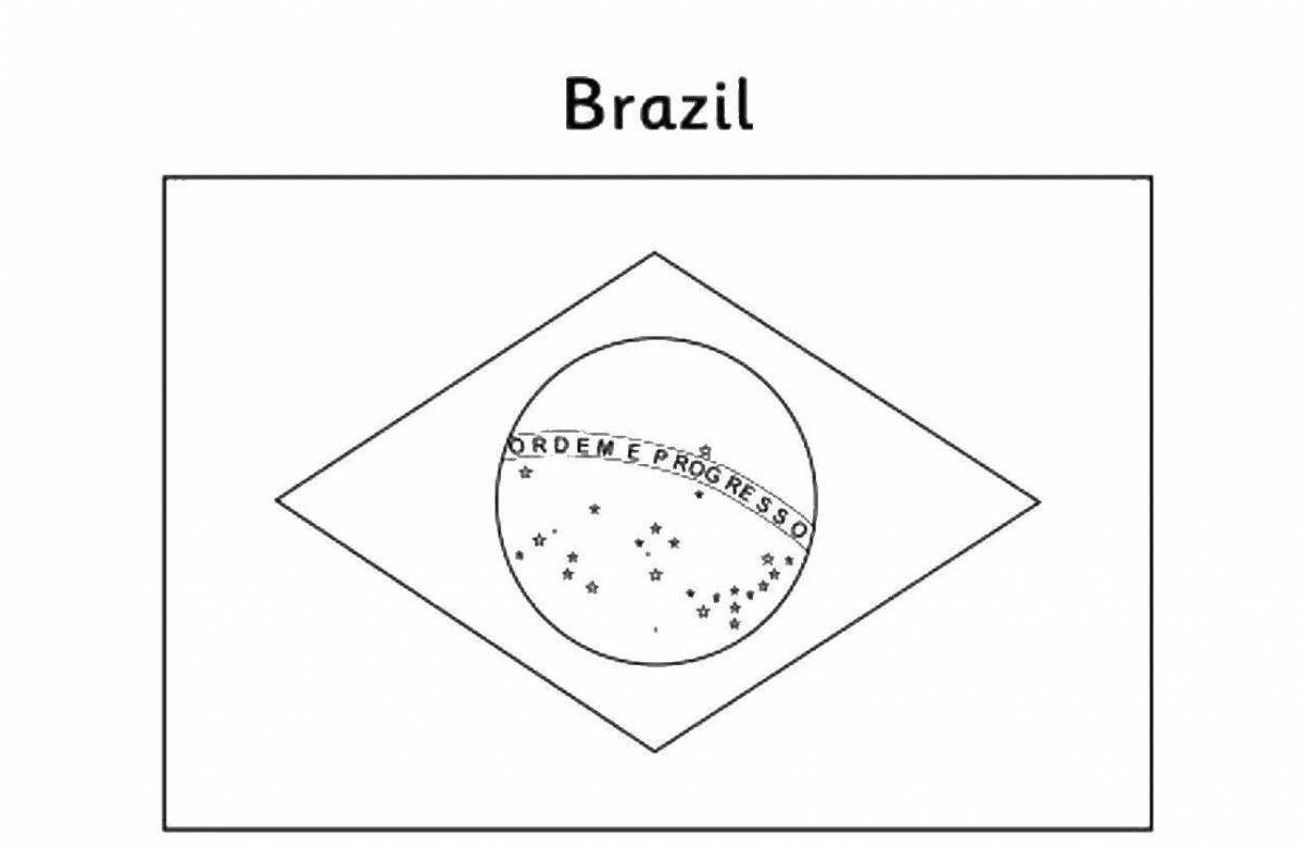 Раскраска праздничный флаг бразилии