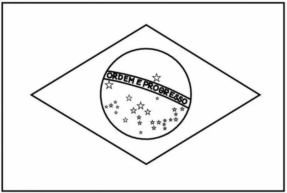 Playful brazil flag coloring page