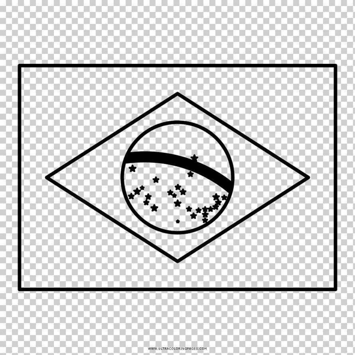 Brazil flag animated coloring page
