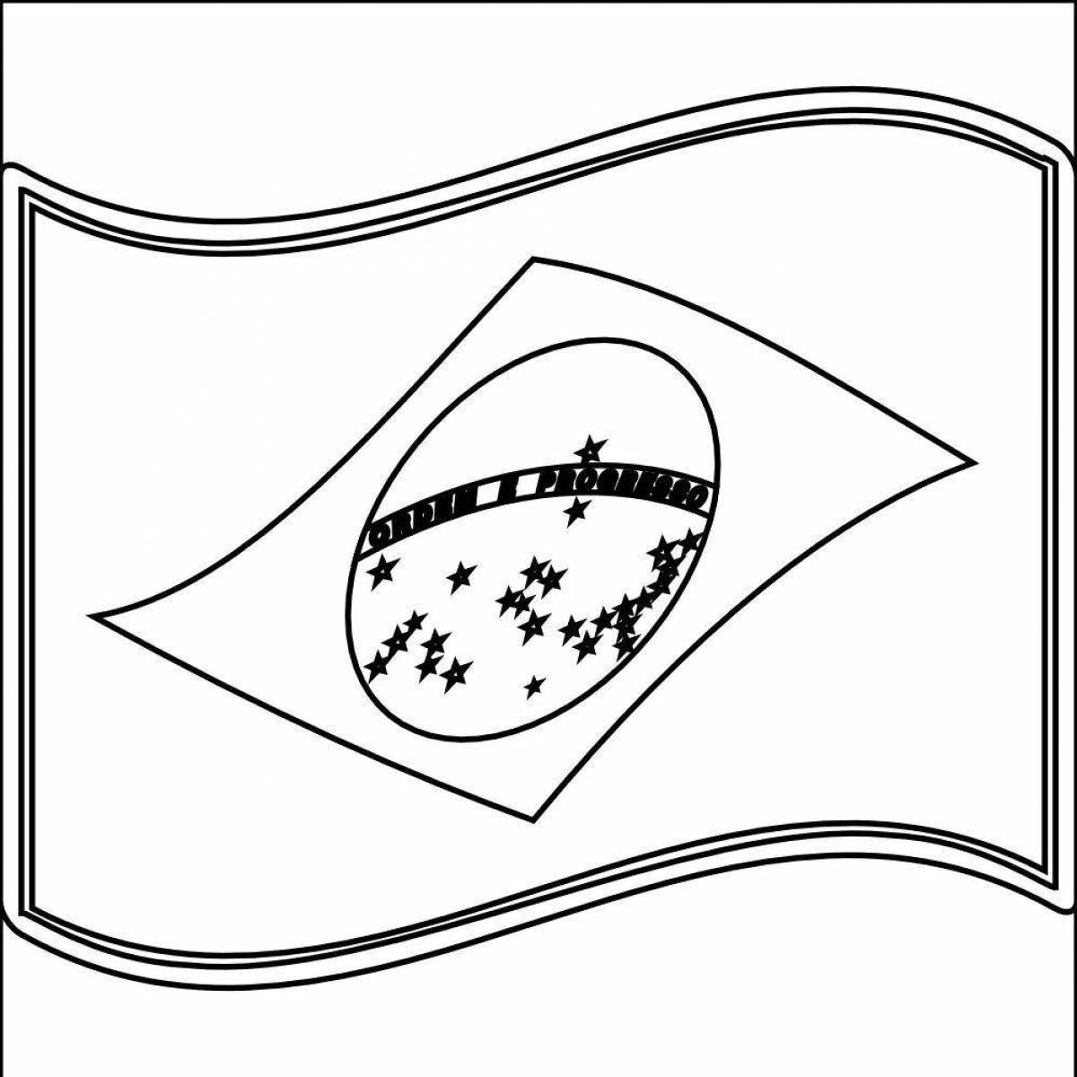 Brazil bold flag coloring page