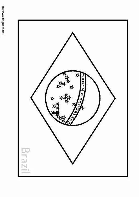 Brazil flag coloring page