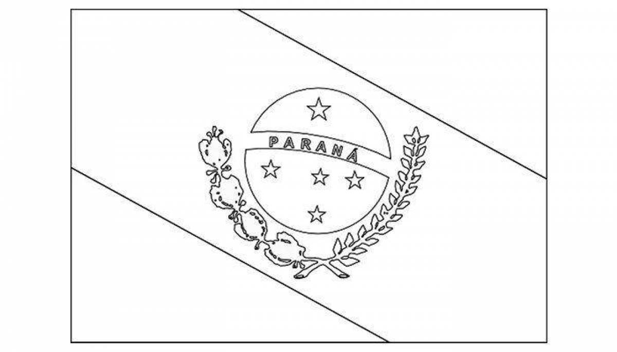 Brazil flag shining coloring page
