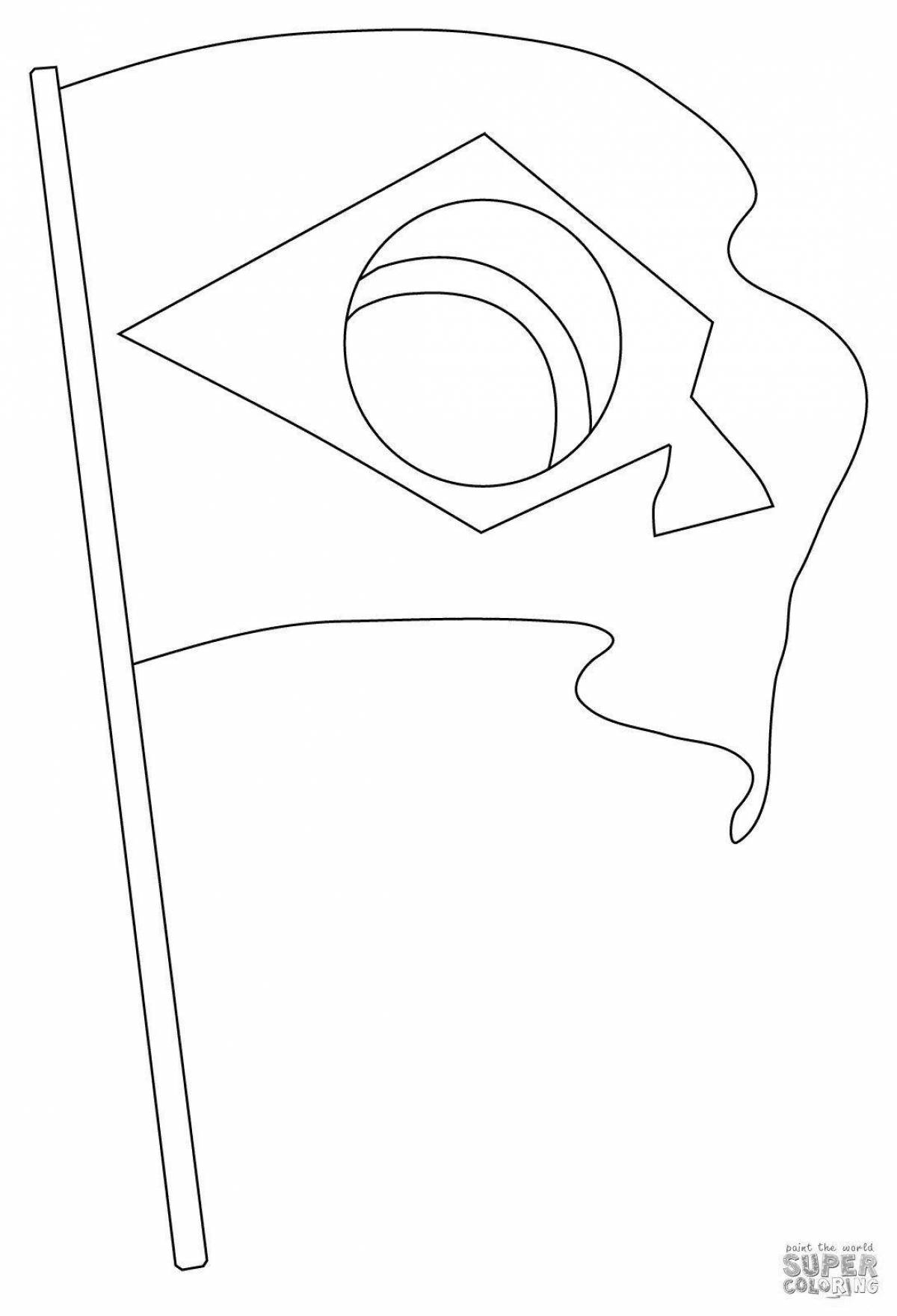 Brazil shiny flag coloring page
