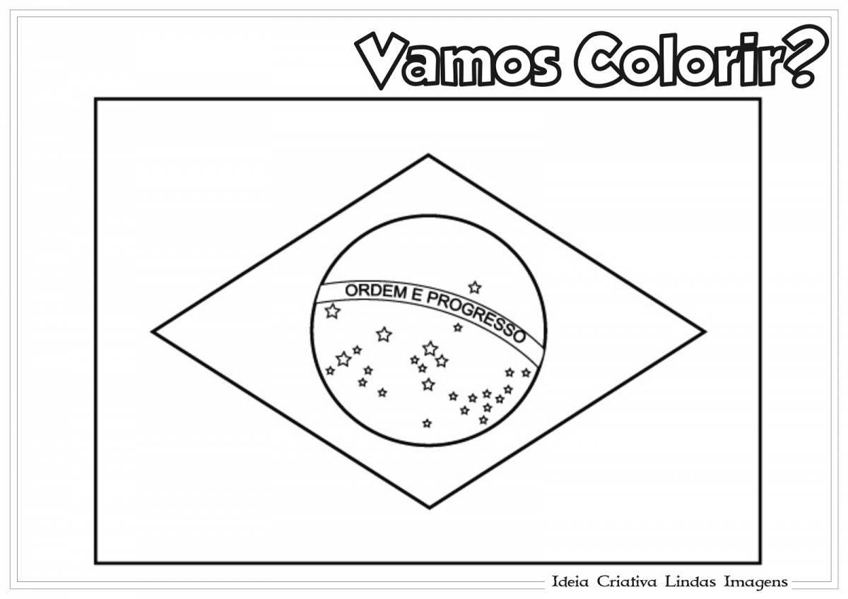 Coloring page dazzling flag of brazil
