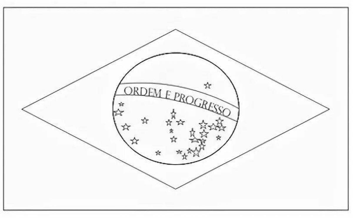 Coloring page adorable brazil flag