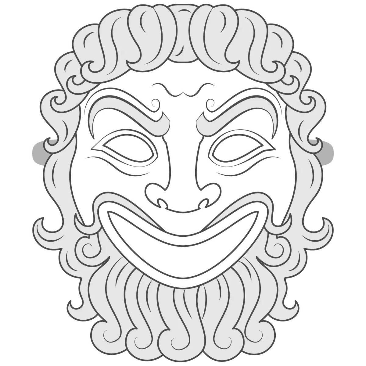 Glowing fabric mask coloring page