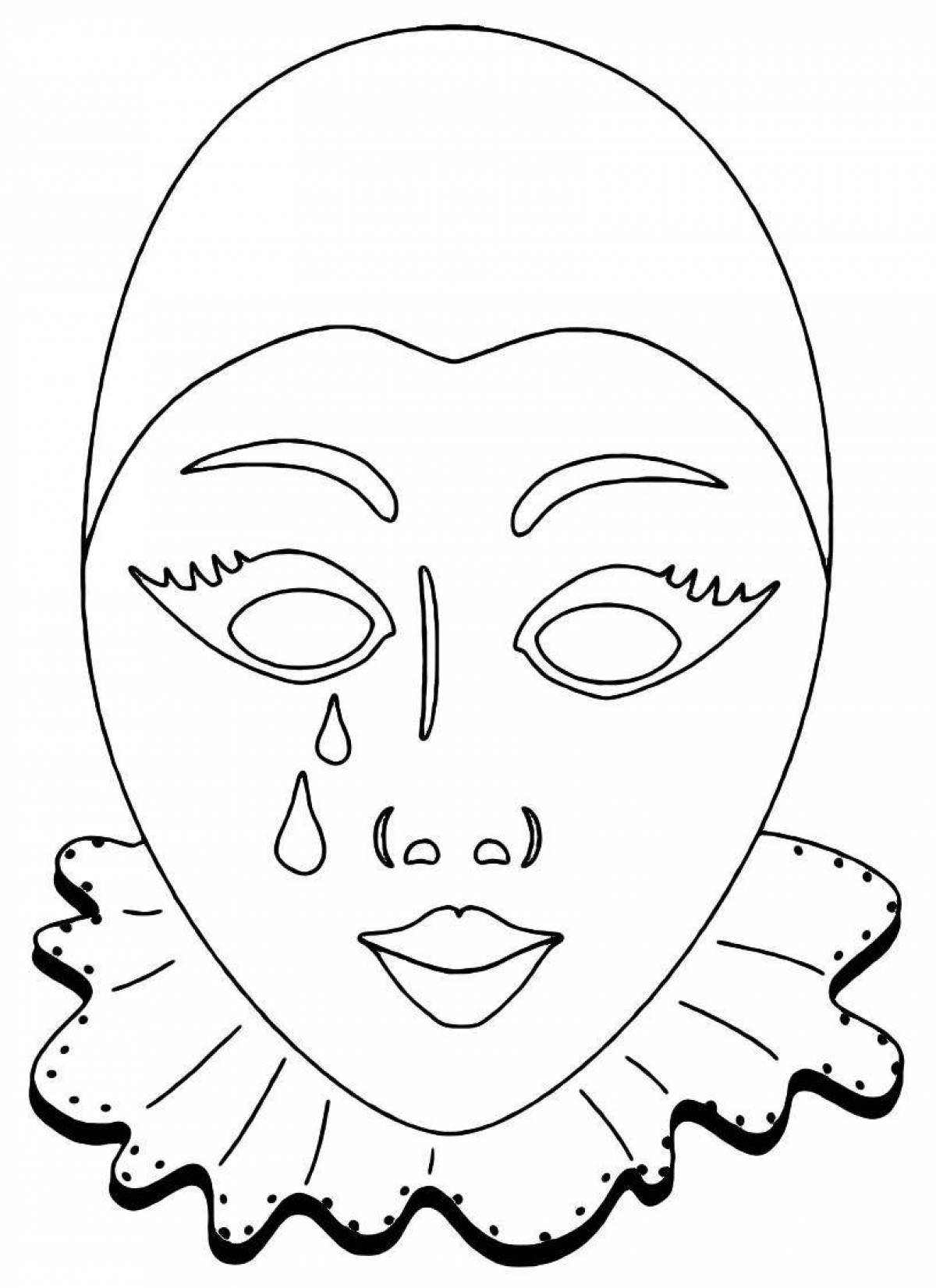 Adorable fabric mask coloring page