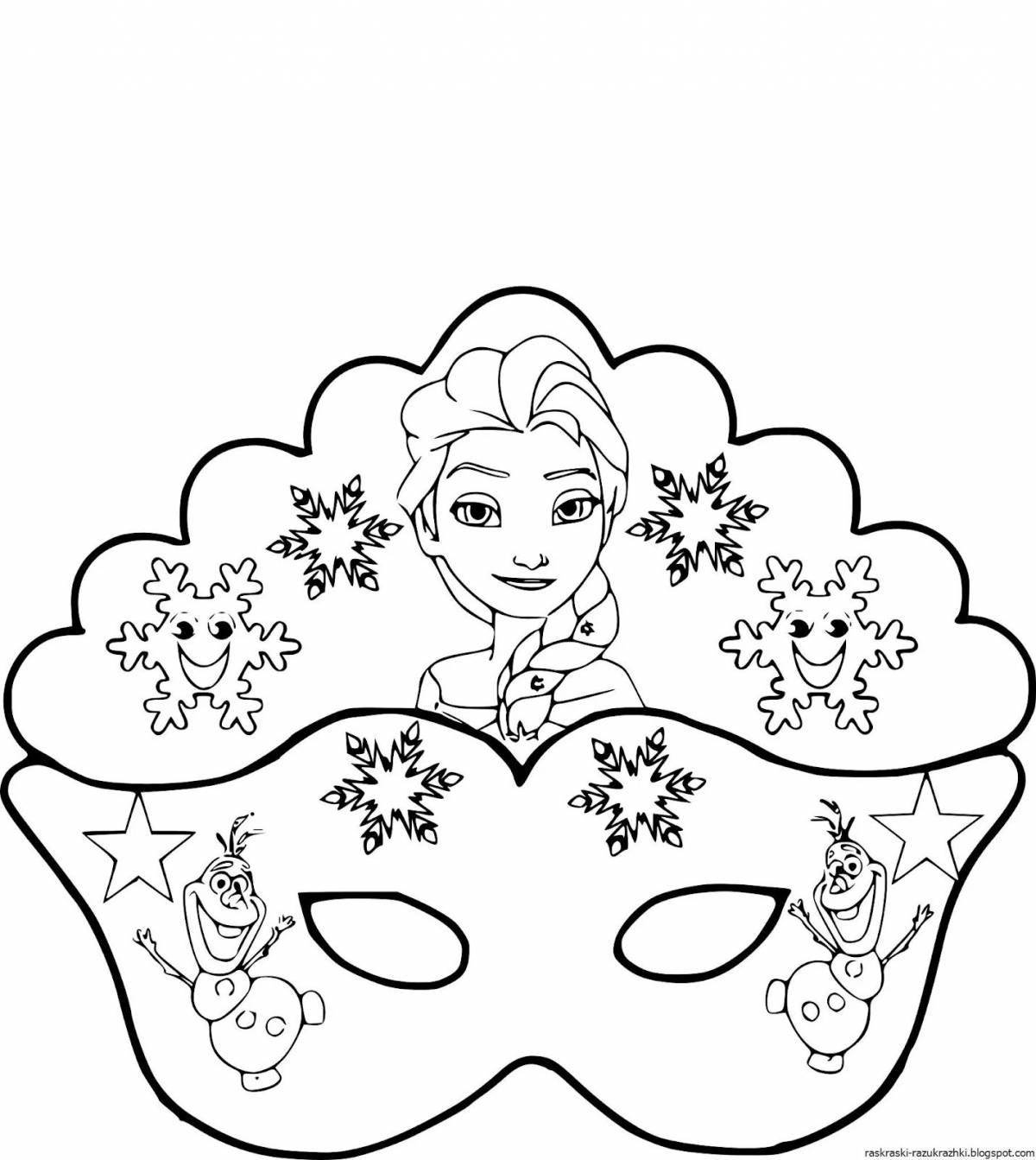Cute fabric mask coloring page