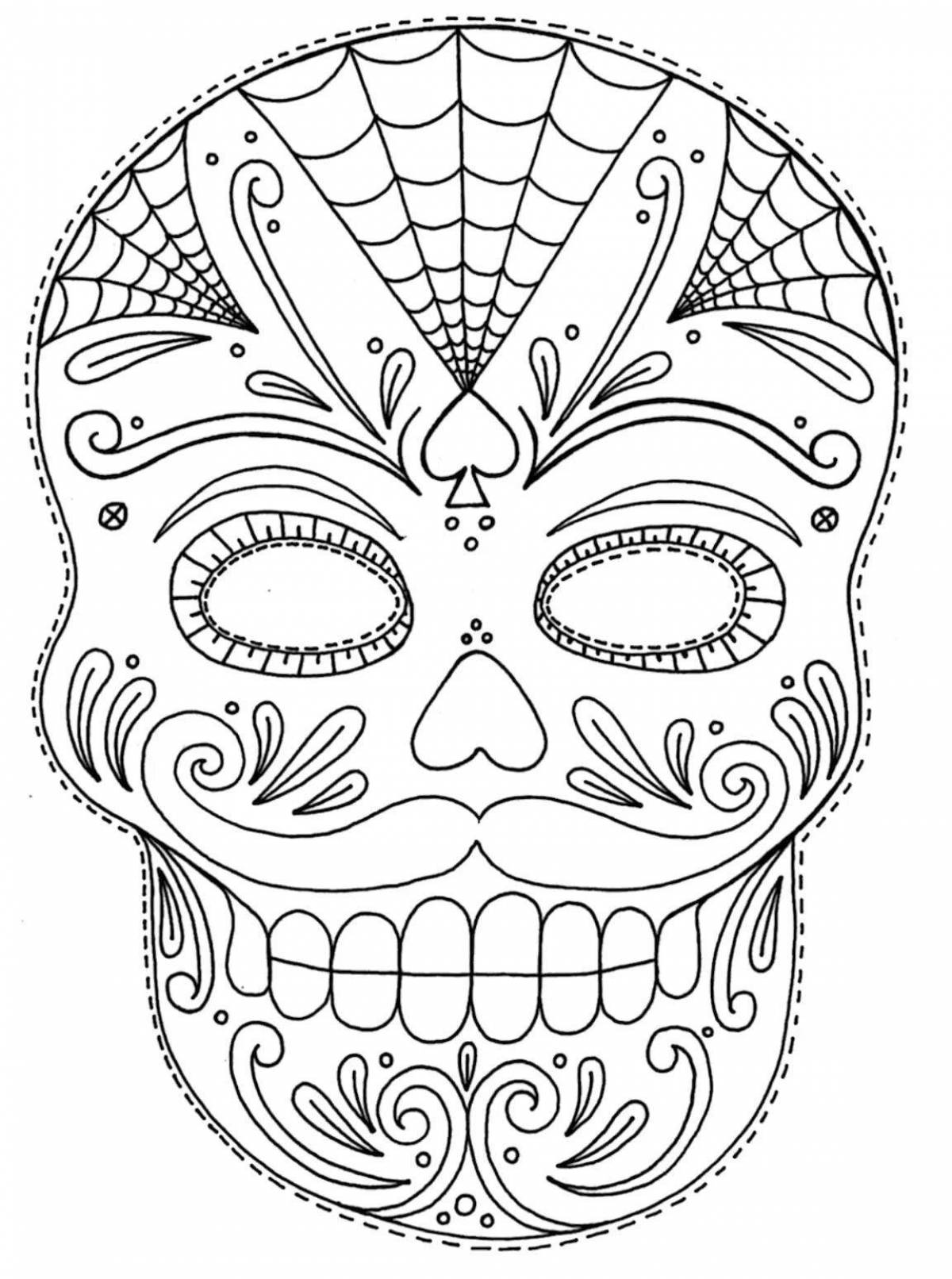 Coloring sheet funny fabric mask