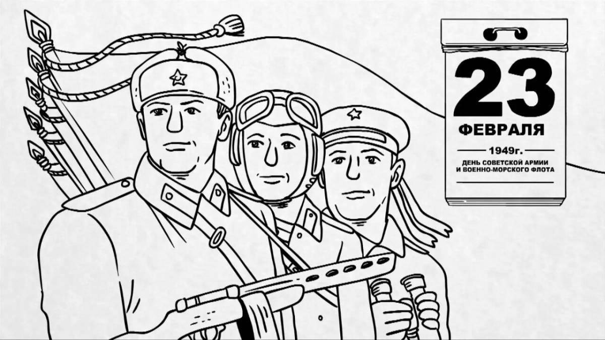 Coloring page majestic defenders of the fatherland