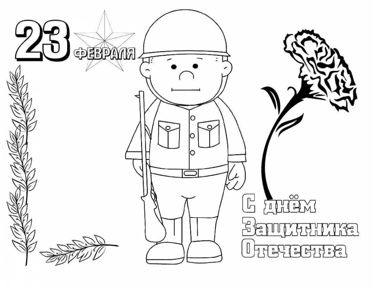 Coloring page bright defenders of the fatherland
