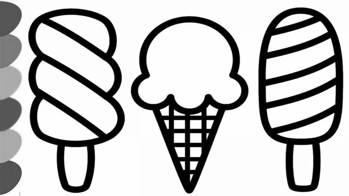 Colorful ice cream coloring page
