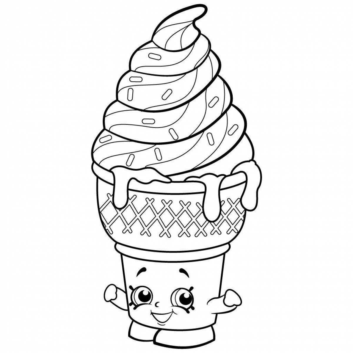 Fabulous ice cream coloring page