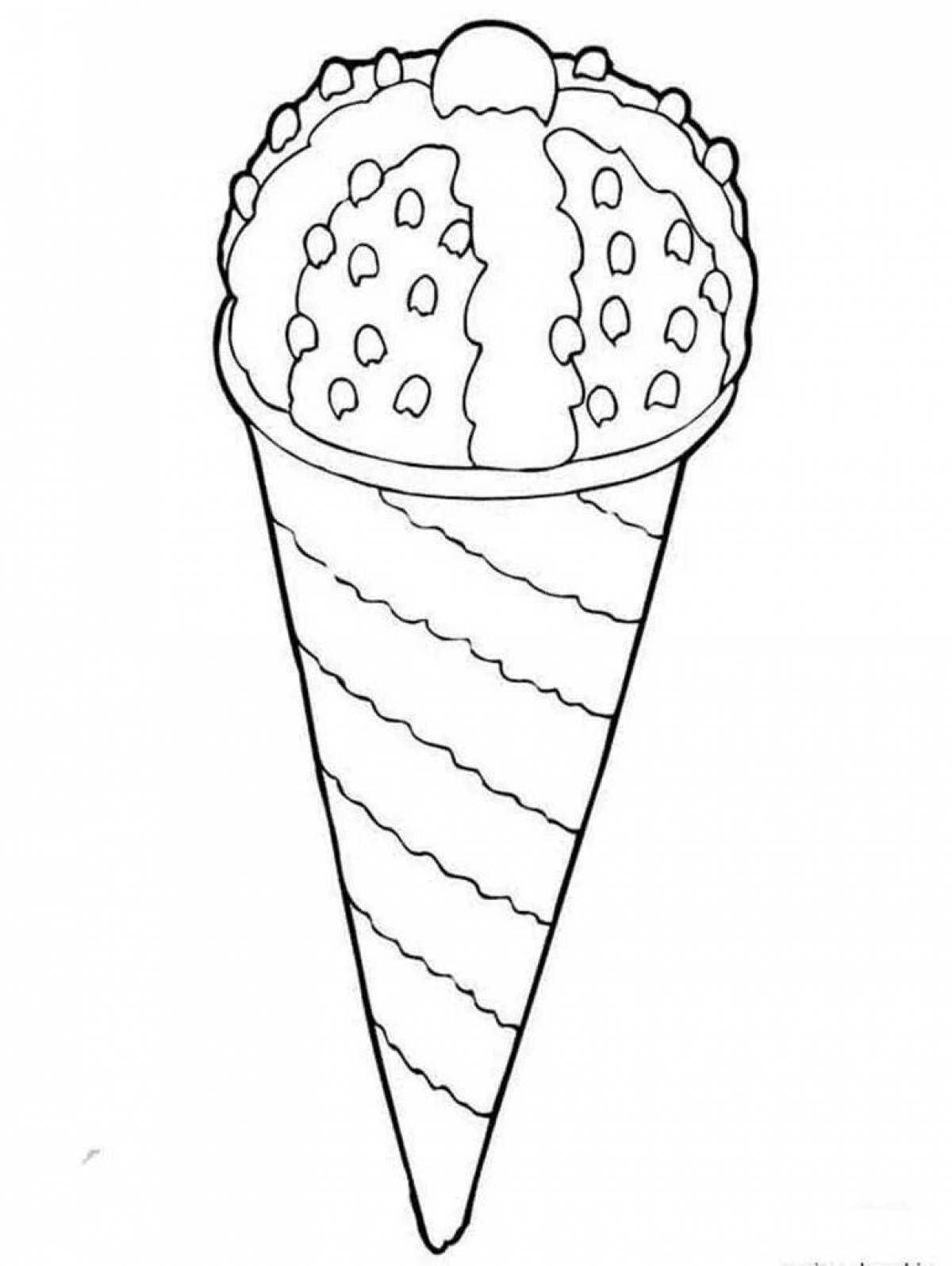 Crazy color ice cream coloring page