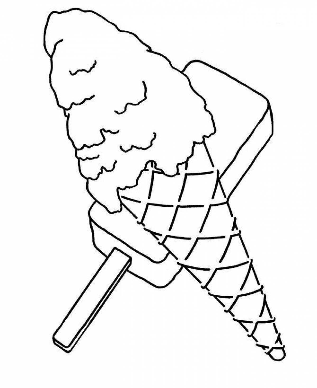 Color-frenzy ice cream coloring page