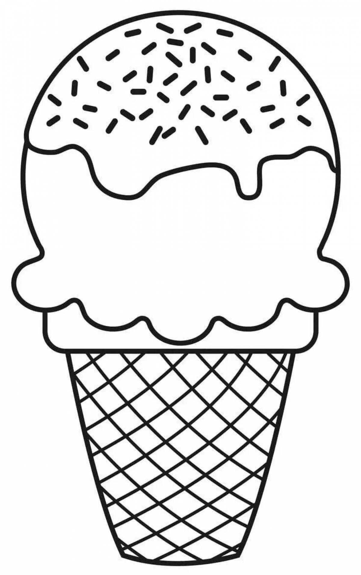 Crazy color ice cream coloring page