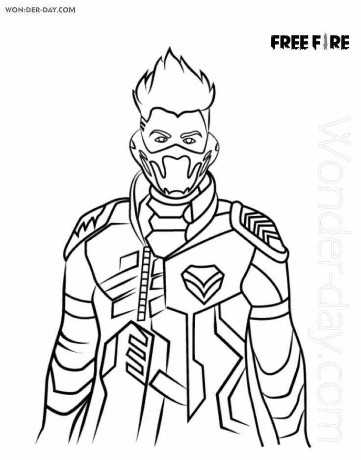 Colorful free fire coloring page