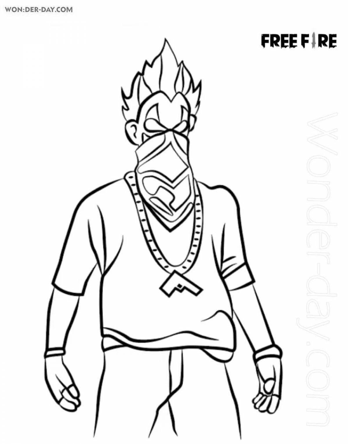 Awesome free fire coloring page