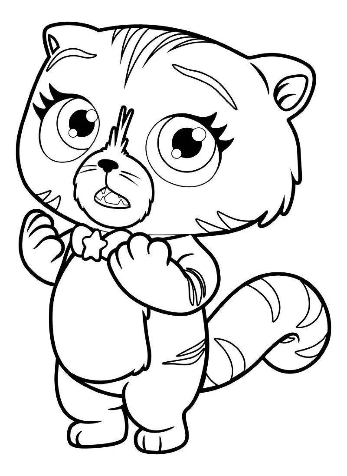 Naughty little kittens coloring page