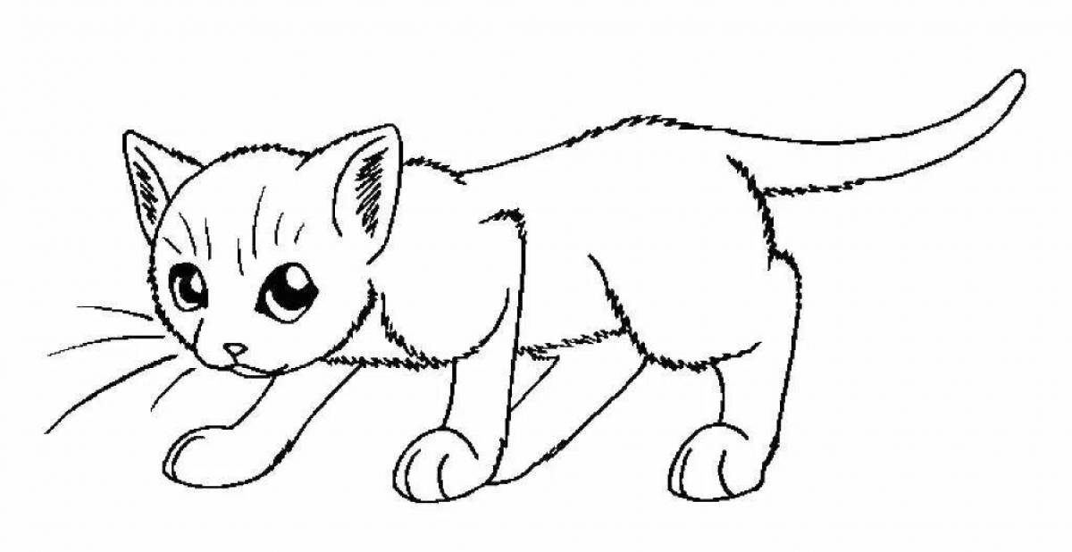 Coloring page inquisitive little kittens