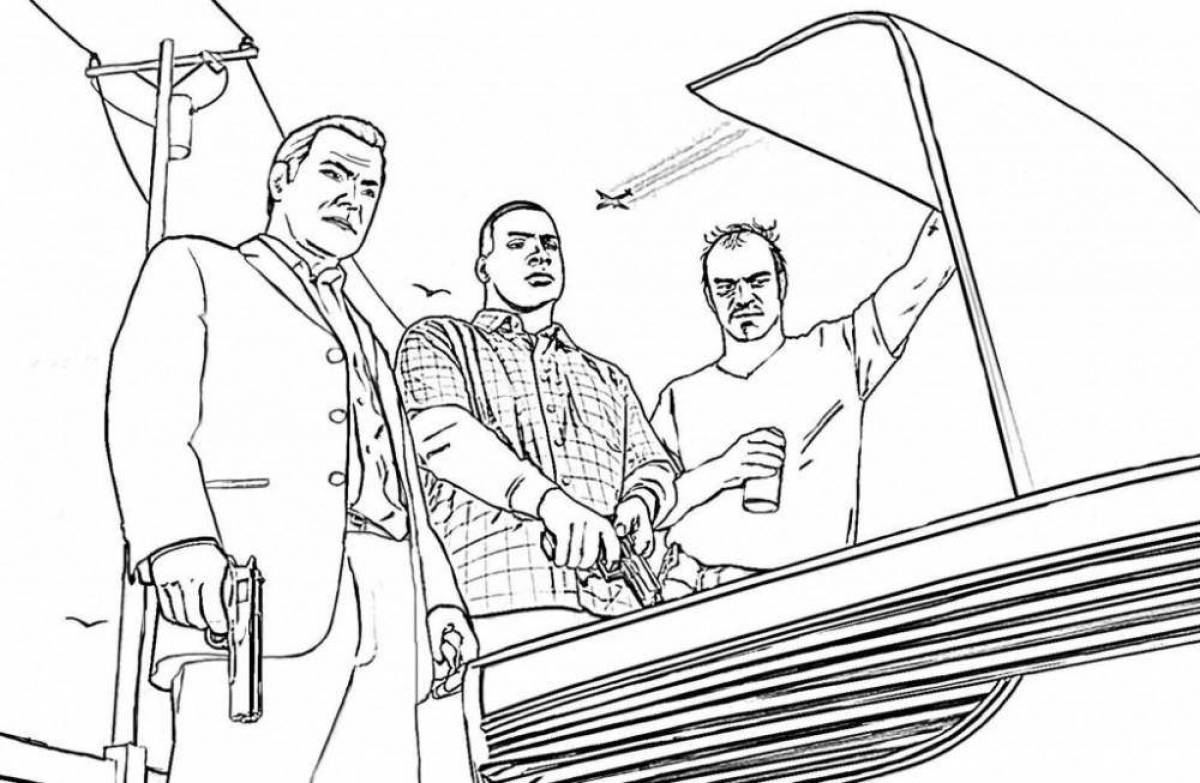Bold bad boys coloring page