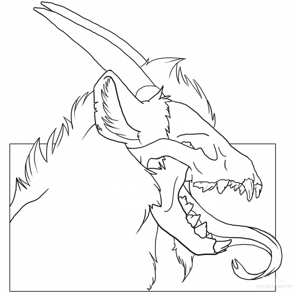 Colorful lizard mask coloring page