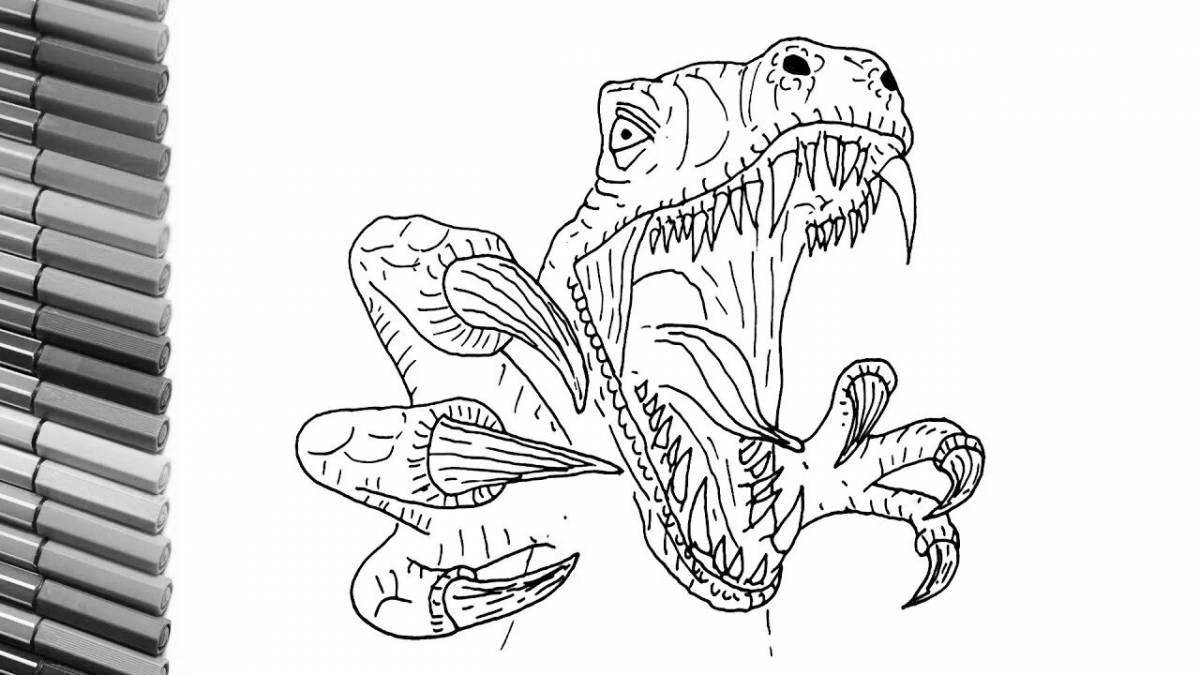 Detailed predator mask coloring page