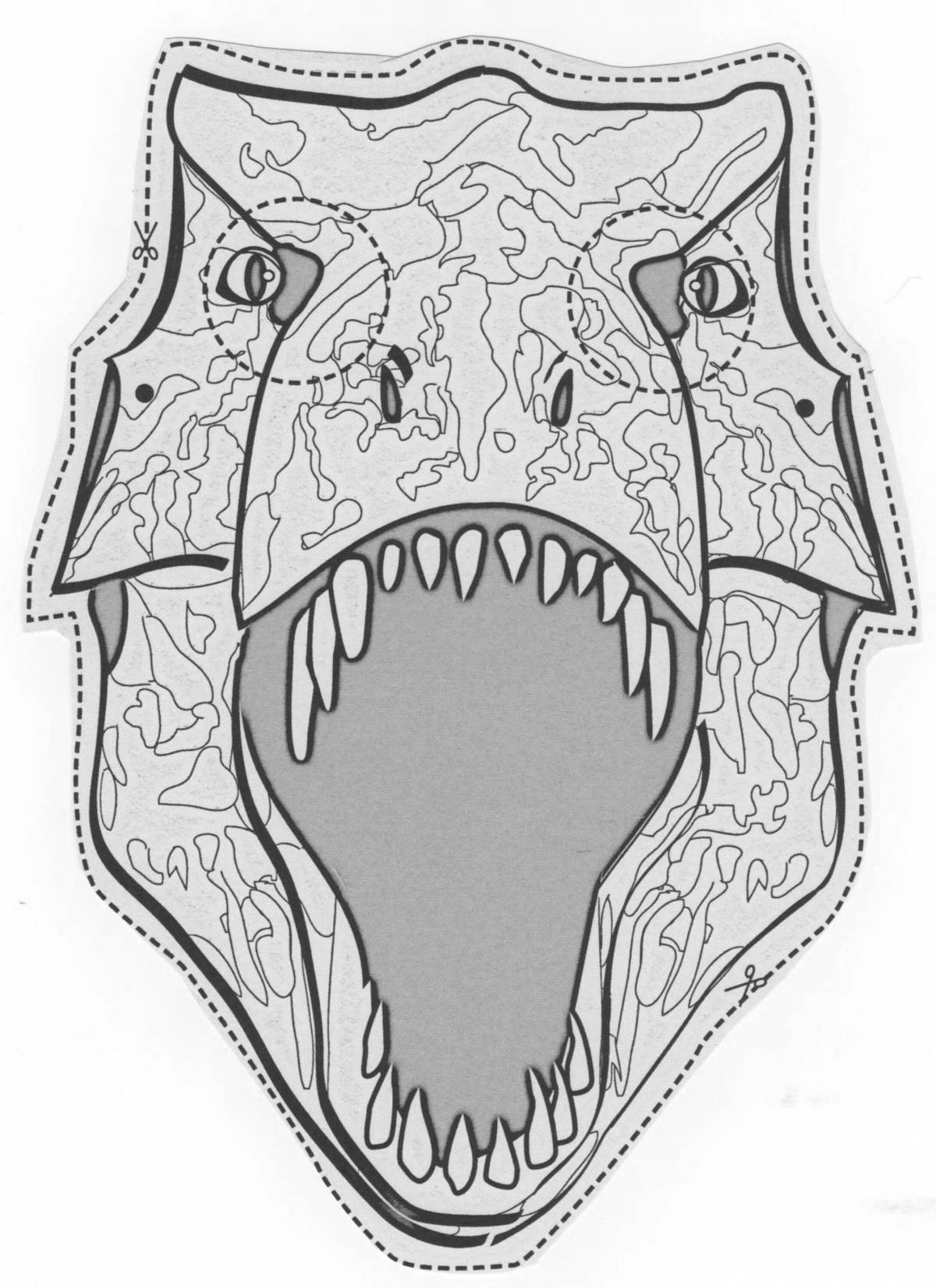 Coloring page alluring lizard mask