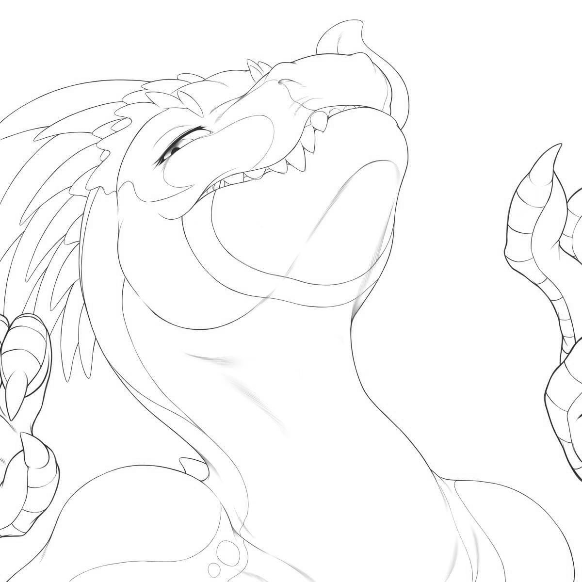 Animated lizard mask coloring page