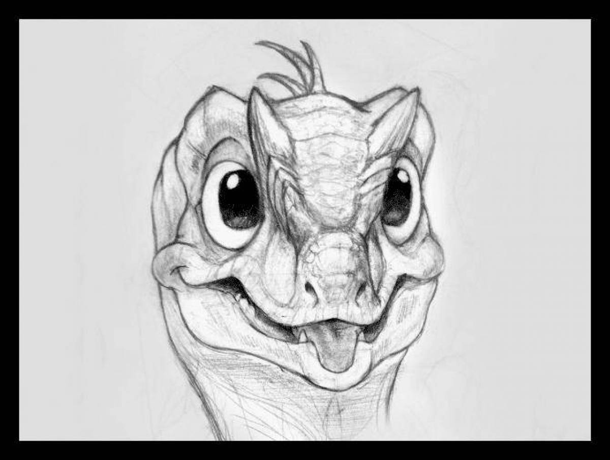Glowing lizard mask coloring page