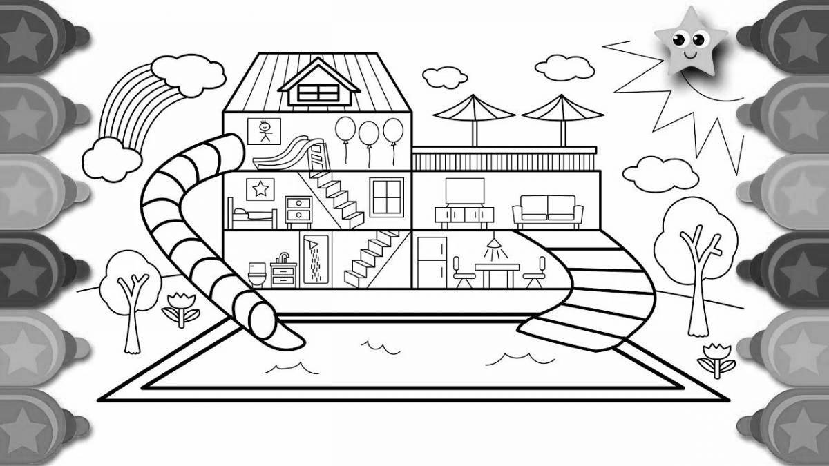 Coloring page vibrant house lol