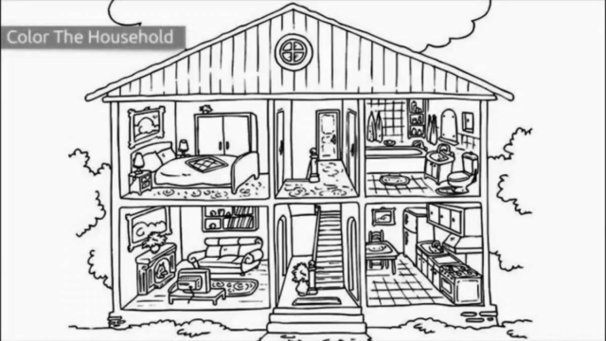 Shiny house lol coloring page