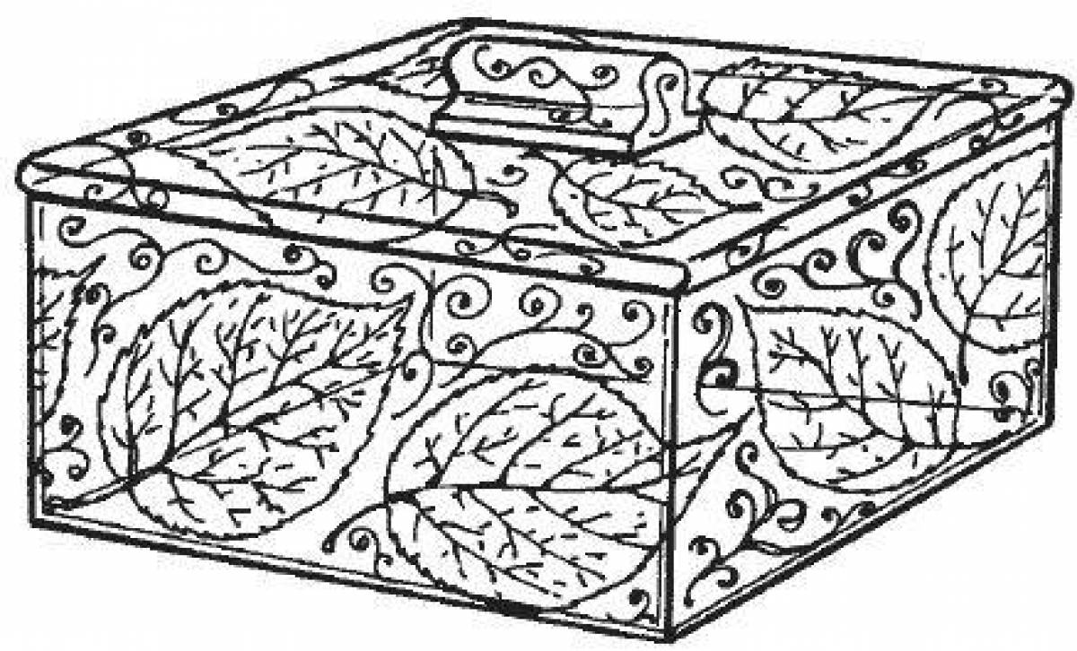 Detailed coloring malachite box