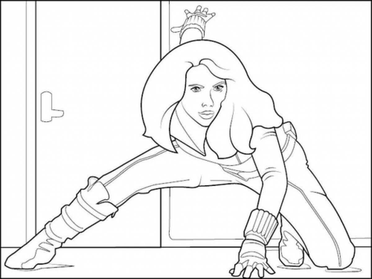 Charming black widow coloring book