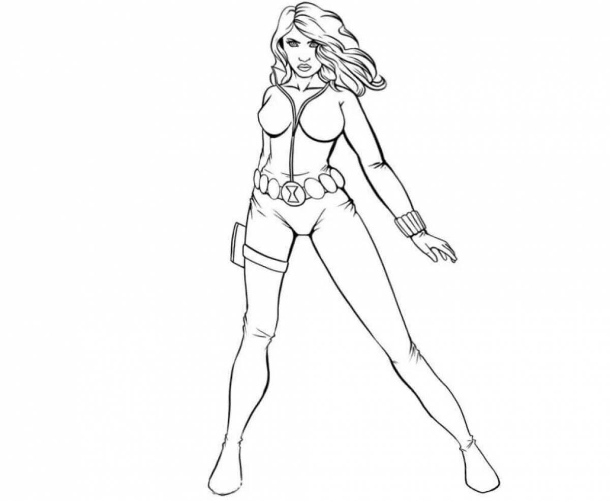 Great black widow coloring page