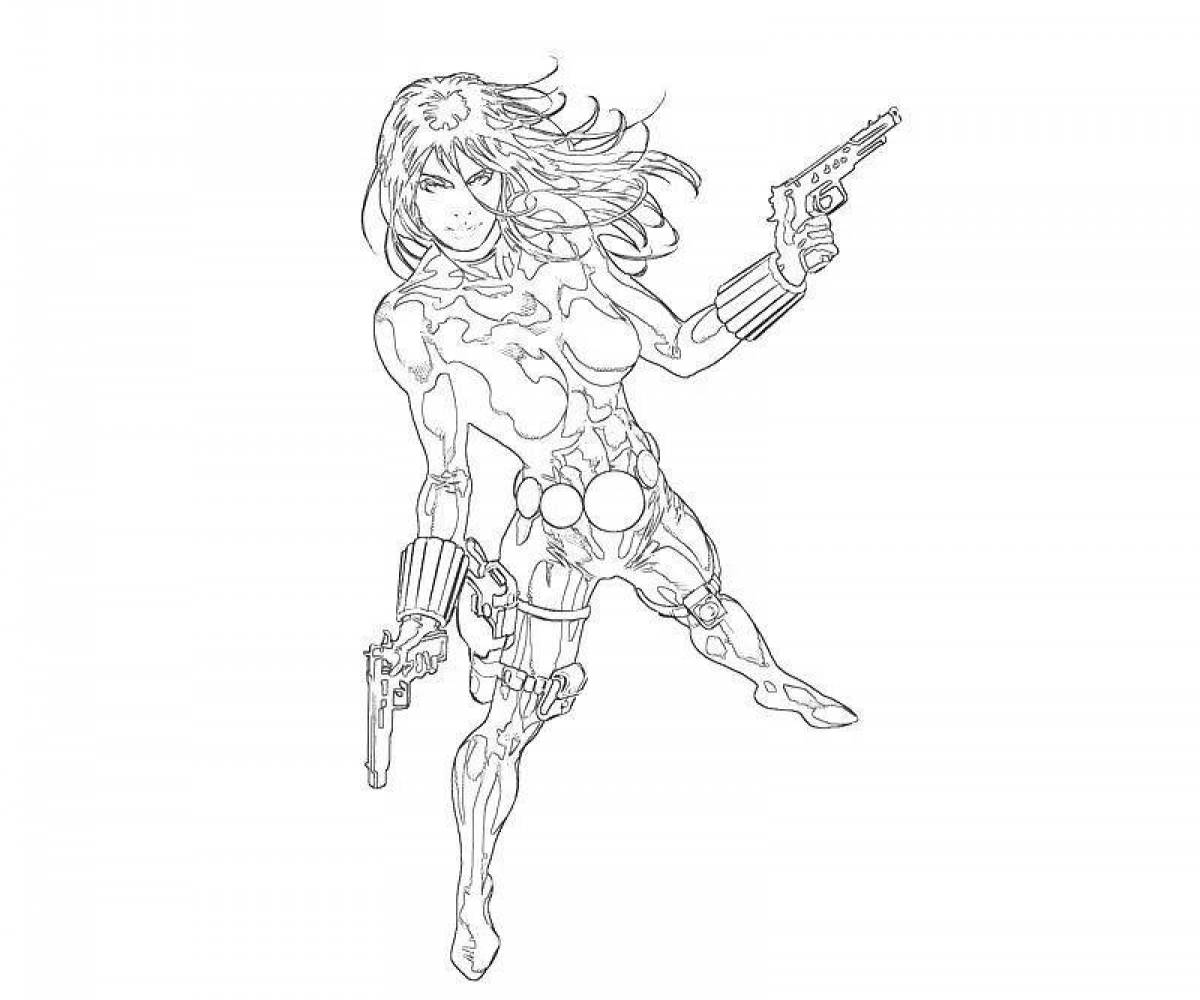 Exotic black widow coloring book