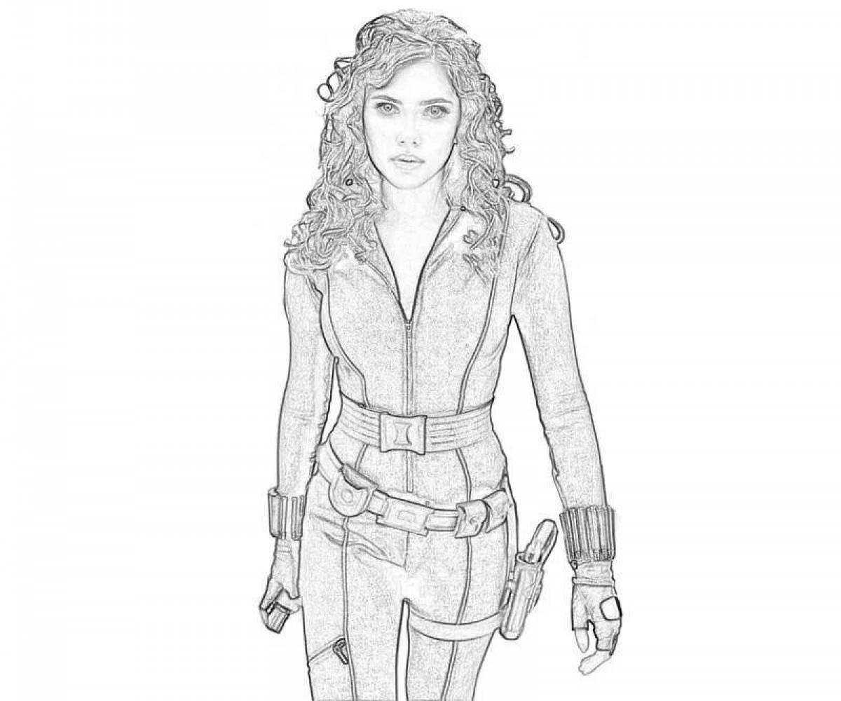 Intriguing black widow coloring book