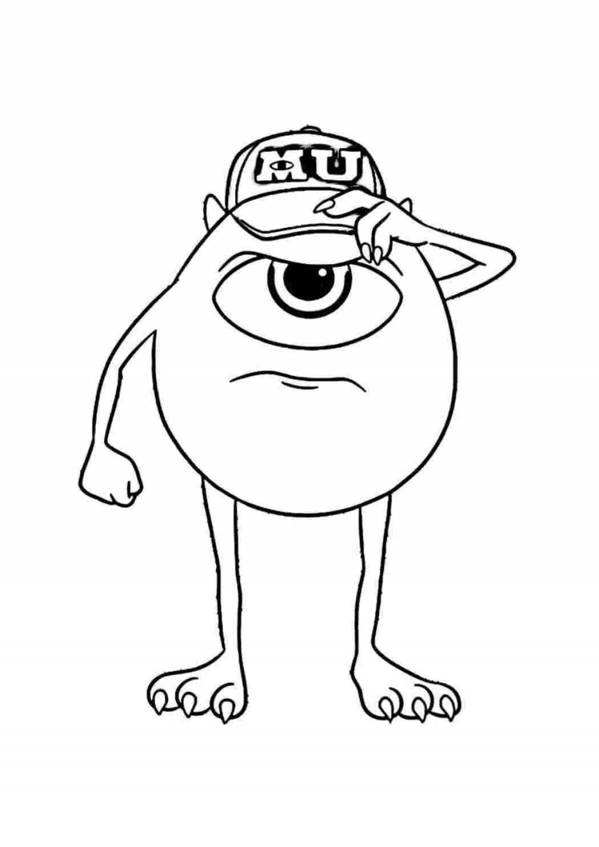 Mike wazowski funny coloring page