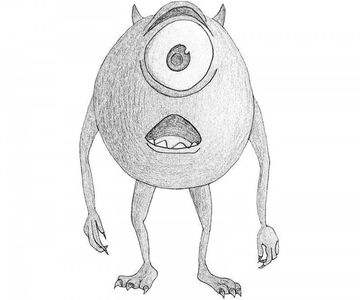 Mike wazowski's colorful coloring page