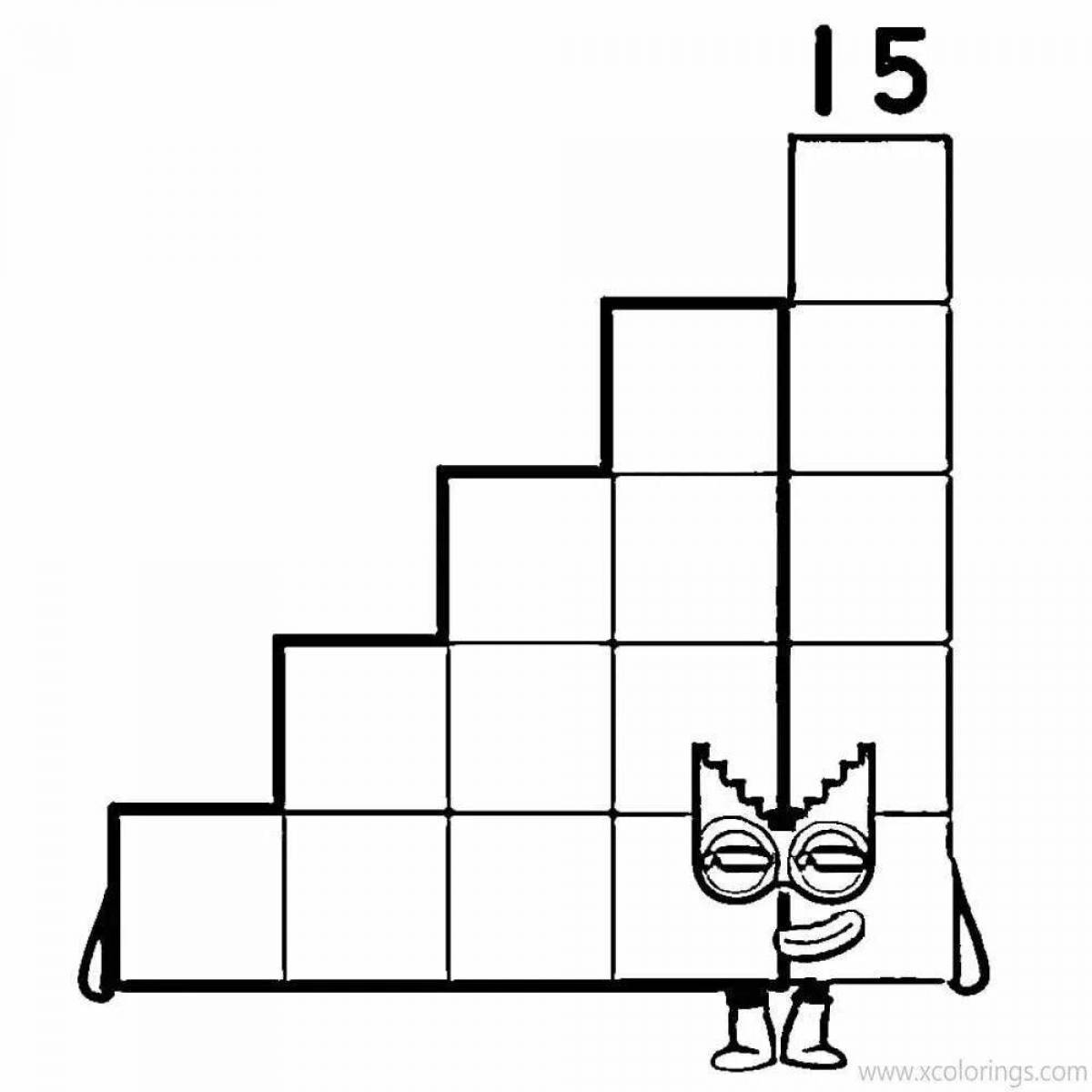 Exciting number block coloring page